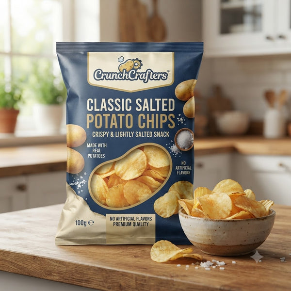 CrunchCrafters Classic Salted Potato Chips