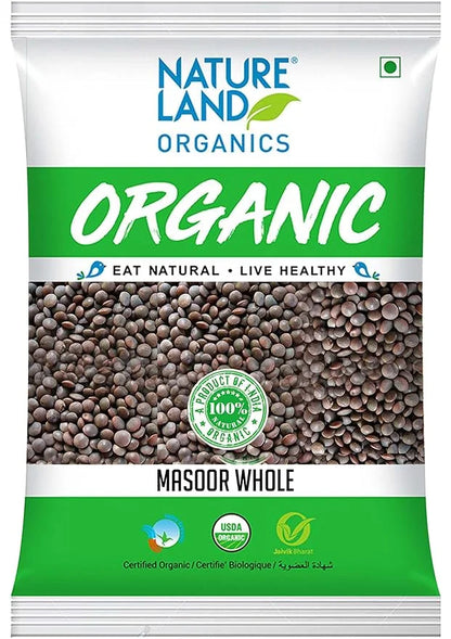 Organics Masoor Brown Dal /Sabut Pouch,
