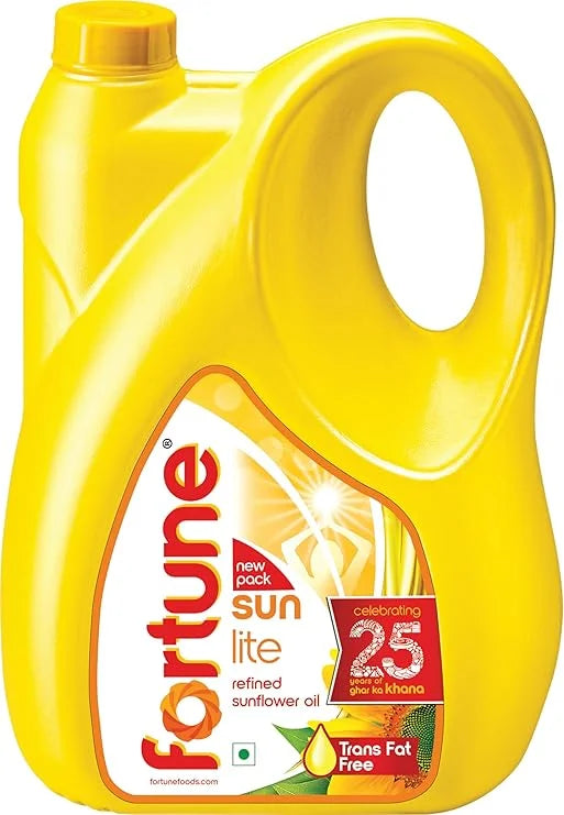 Fortune Sunlite Refined Sunflower Oil – 4.35 Kg Jar | Light, Healthy & Heart-Friendly Cooking Oil