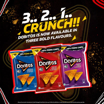 Doritos Nacho Chips – Sweet Chili Flavour | 44gm/50gm (Weight May Vary) | Bold, Crunchy & Flavor-Packed Snack