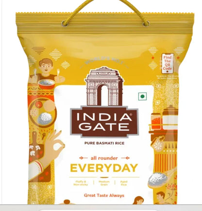 India Gate All Rounder Everyday Basmati Rice | Aged Rice | Fluffy and Non-Sticky