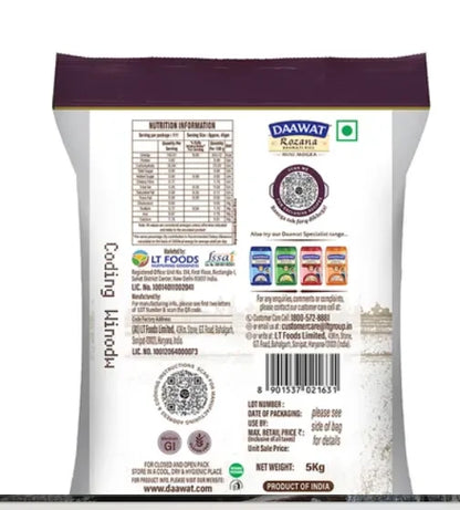 Daawat Rozana Mini Mogra Rice Share.svg Net Qty: 1 pack (5 kg)