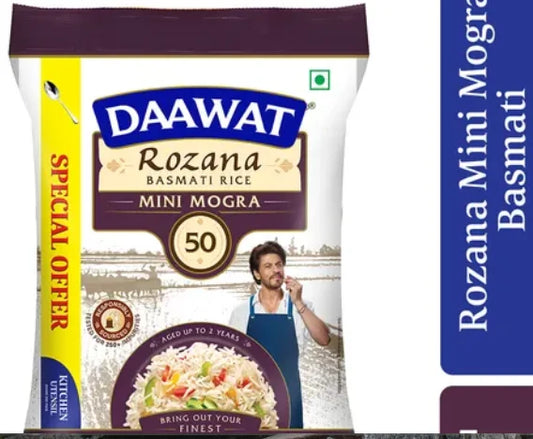 Daawat Rozana Mini Mogra Rice Share.svg Net Qty: 1 pack (5 kg)