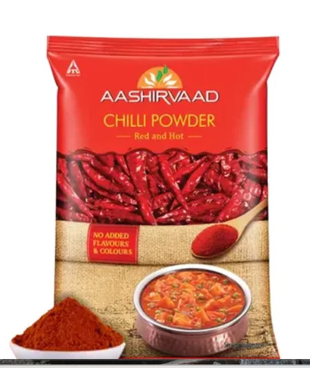 Aashirvaad Chilli Powder, Red Hot Chilli Powder with No Added Flavours and Colours Share.svg Net Qty: 1 pack (500 g)
