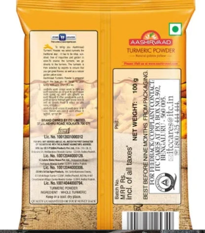 Aashirvaad Turmeric/Haldi Powder Share.svg Net Qty: 1 pack (100 g)