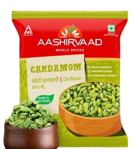 Aashirvaad Cardamom | Elaichi | 100% Pure Share.svg Net Qty: 1 pack (100 g)