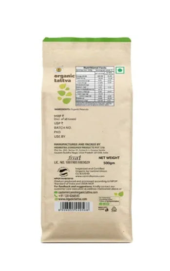 Organic Tattva Peanuts Pouch Share.svg Net Qty: 1 pack (500 g)