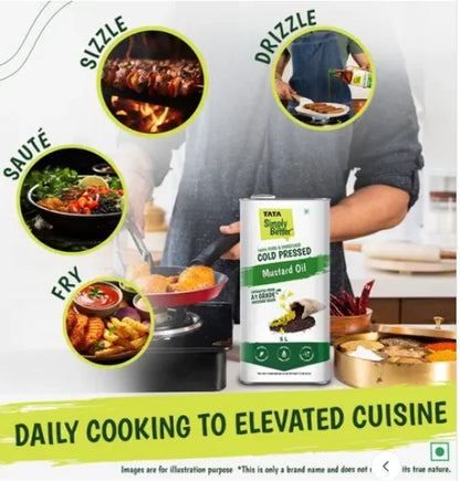 Tata Simply Better Mustard (Sarson) Cold Pressed Oil | Unrefined & Healthy Cooking Oil Share.svg Net Qty: 1 pc (5 L)