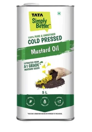 Tata Simply Better Mustard (Sarson) Cold Pressed Oil | Unrefined & Healthy Cooking Oil Share.svg Net Qty: 1 pc (5 L)
