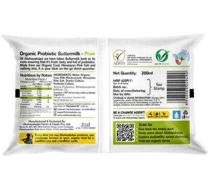 Akshayakalpa Organic Probiotic Plain Buttermilk