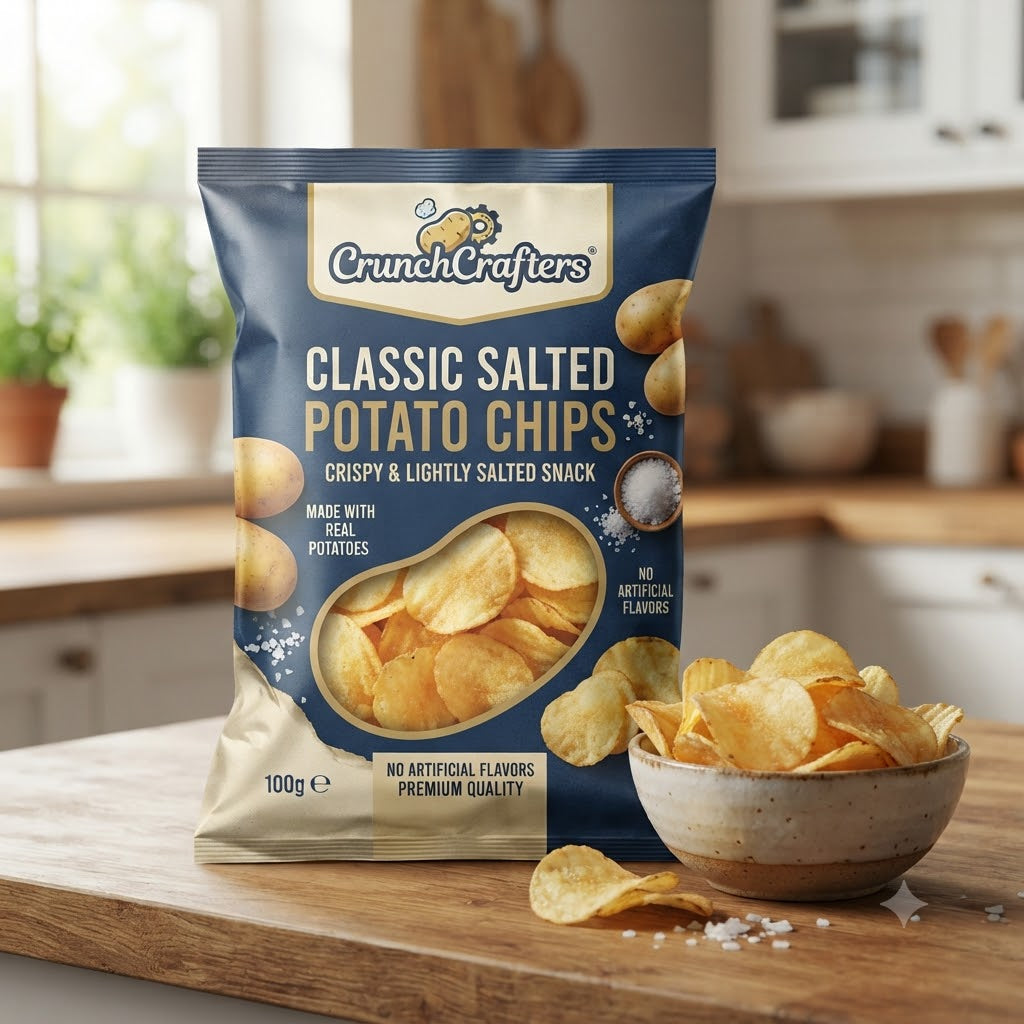 CrunchCrafters Classic Salted Potato Chips