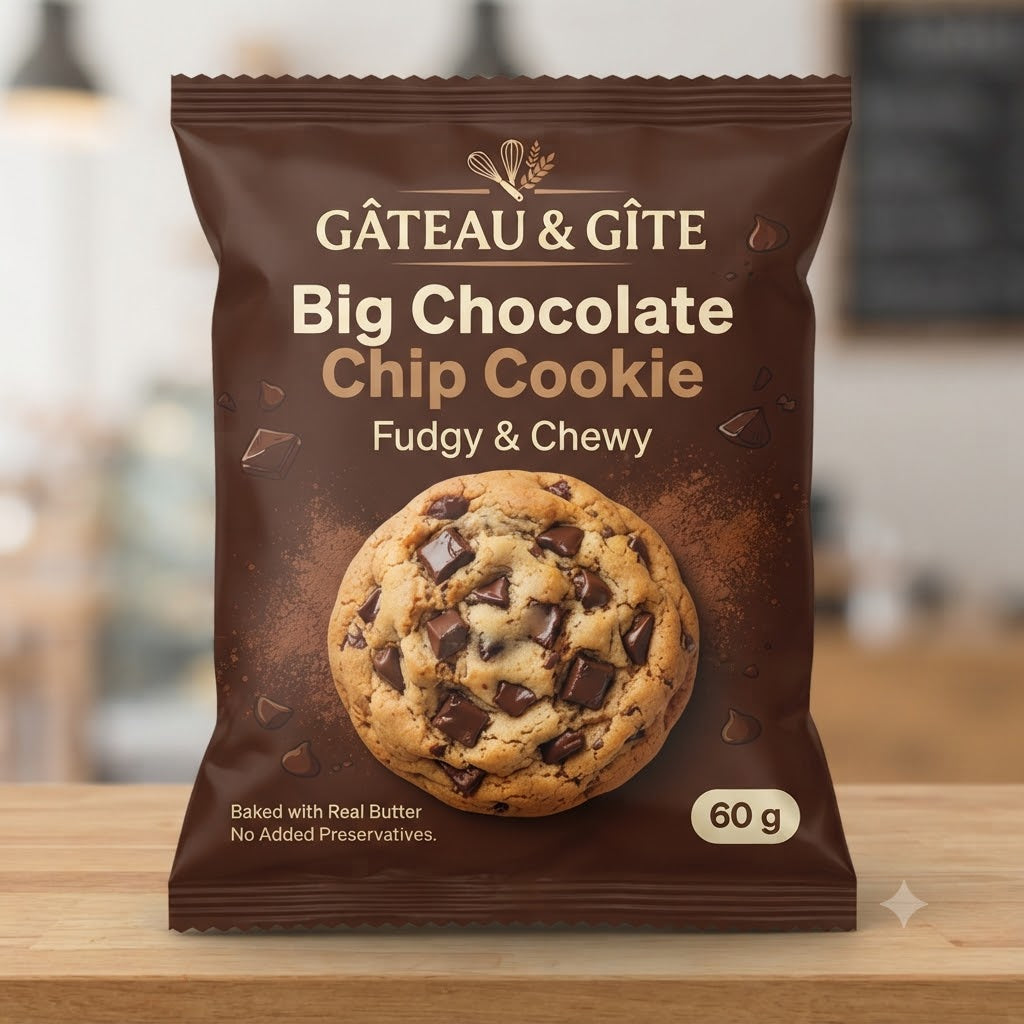 GÂTEAU & GÎTE Big Chocolate Chip Cookie Fudgy & Chewy 60 g