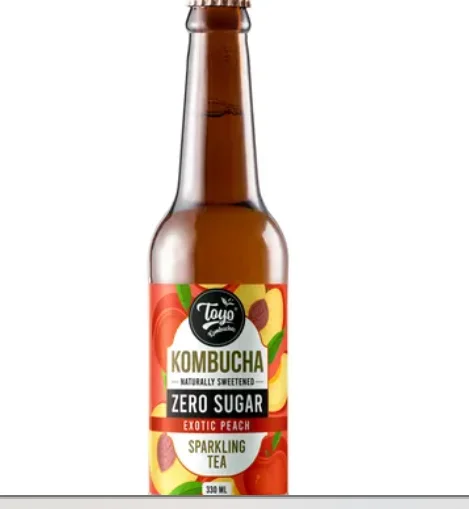 Toyo-Kombucha-Zero-Sugar-Exotic-Peach-NonAlcoholic-Sparkling-Tea-Sharesvg-Net-Qty-1-pc-330-ml