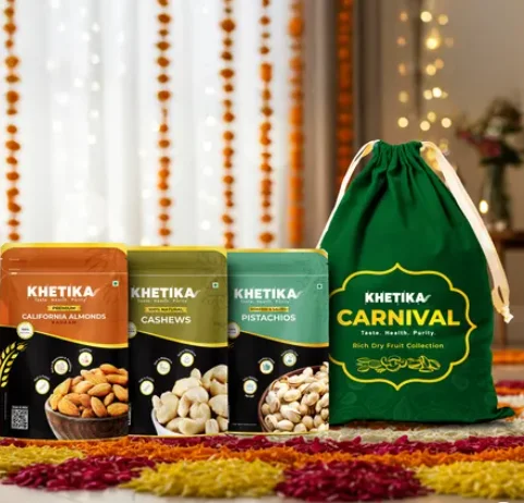 Khetika-Dry-Fruits-Celebration-Trio-Dry-Fruits-Gift-Potli-Almonds-Cashews-Pistachios-Sharesvg-Net-Qty-1-pack300-g